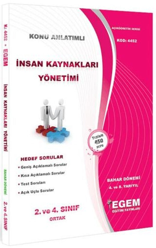 2. ve 4. Sınıf 4. ve 8. Yarıyıl Konu Anlatımlı İnsan Kaynakları Yönetimi - Kod 4452