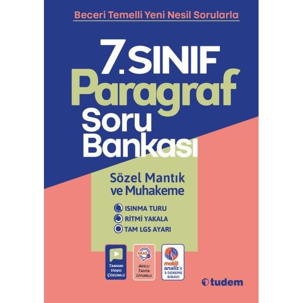 7. Sınıf Paragraf Soru Bankası | Tudem Yayınları - Ders Kitapları (İnce Kapak)