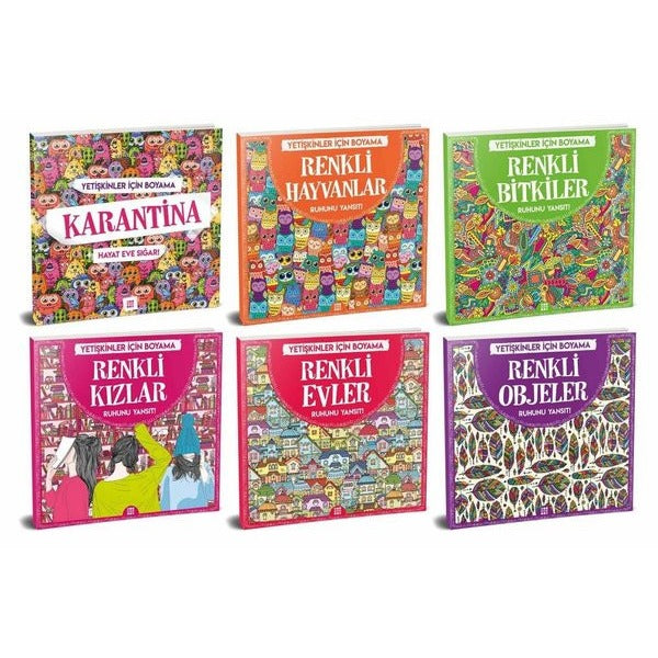 Yetişkinler İçin Boyama Seti-6 Kitap Takım | Dokuz Yayınları
