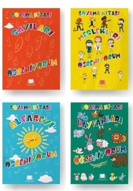 Çocuklar İçin Boyama Seti - 4 Kitap Takım | Parana