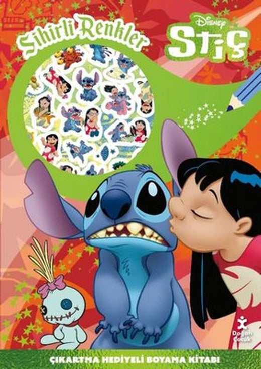 Disney Stiç - Sihirli Renkler Çıkartma Hediyeli Boyama Kitabı | Doğan Çocuk (İnce Kapak)