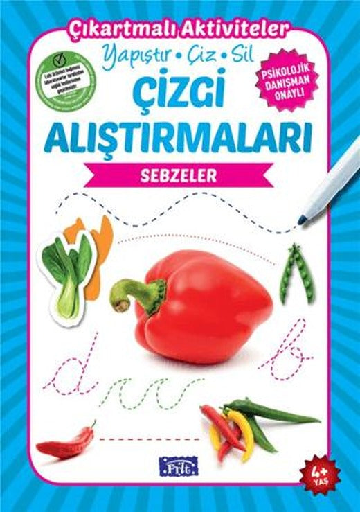 Çizgi Alıştırmaları - Sebzeler (4 Yaş)