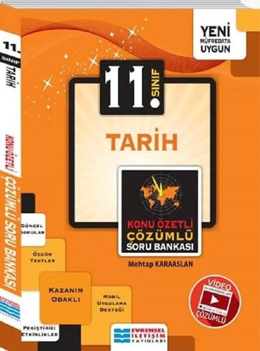 11.Sınıf Tarih Konu Özetli Video Çözümlü Soru Bankası | Evrensel İletişim Yayınları (İnce Kapak)
