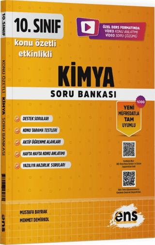 10. Sınıf Kimya Etkinlikli Soru Bankası | ENS Yayınları (Ciltsiz)  - Resim 1