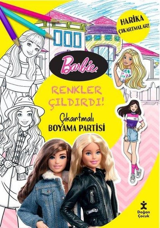 Barbie Renkler Çıldırdı! Çıkartmalı Boyama Partisi | Doğan Çocuk (İnce Kapak)