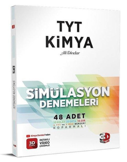 TYT 3D Simulasyon Kimya Denemeleri | 3D Yayınları (İnce Kapak)