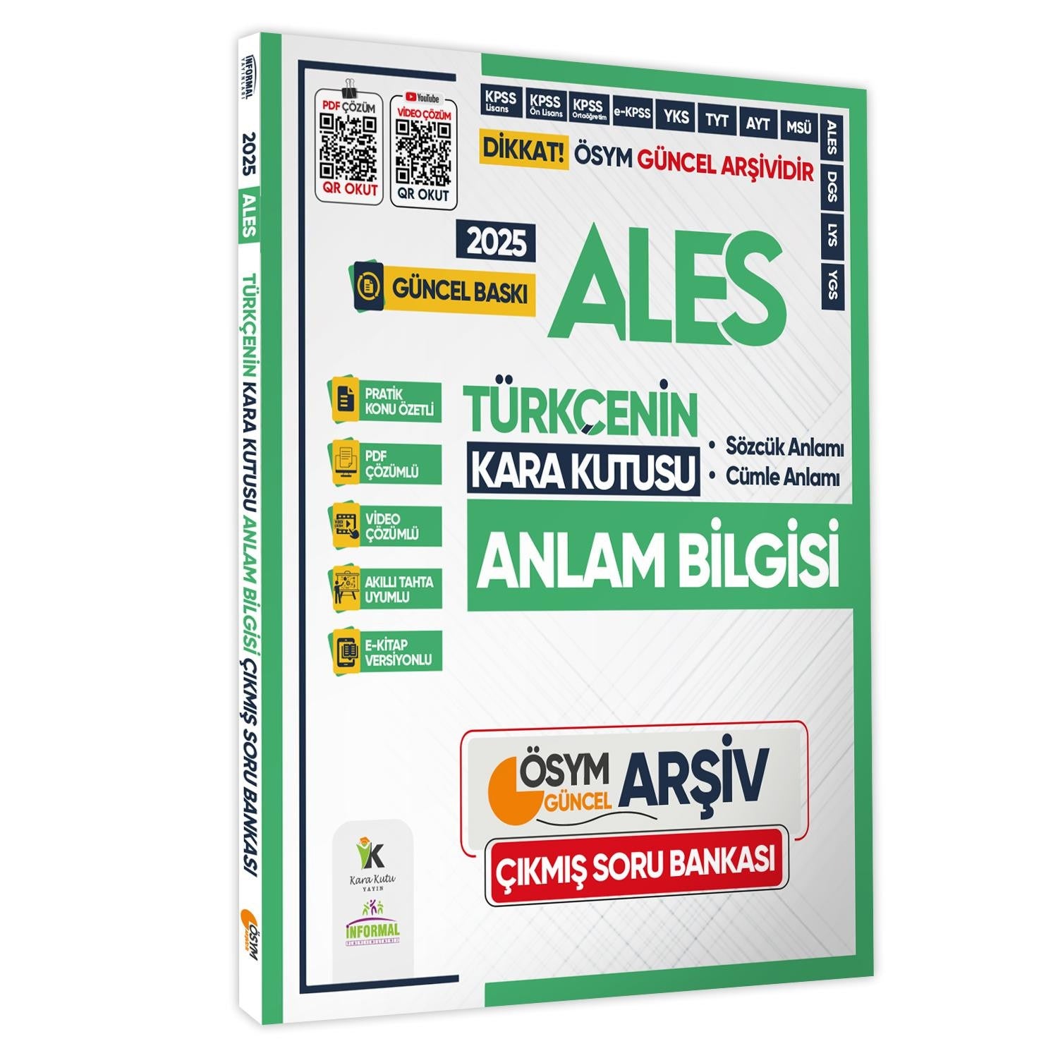 2025 ALES Türkçenin Kara Kutusu ANLAM BİLGİSİ (Sözcük-Cümle) PDF ve Video Çözümlü Konu Özetli Soru Bankası