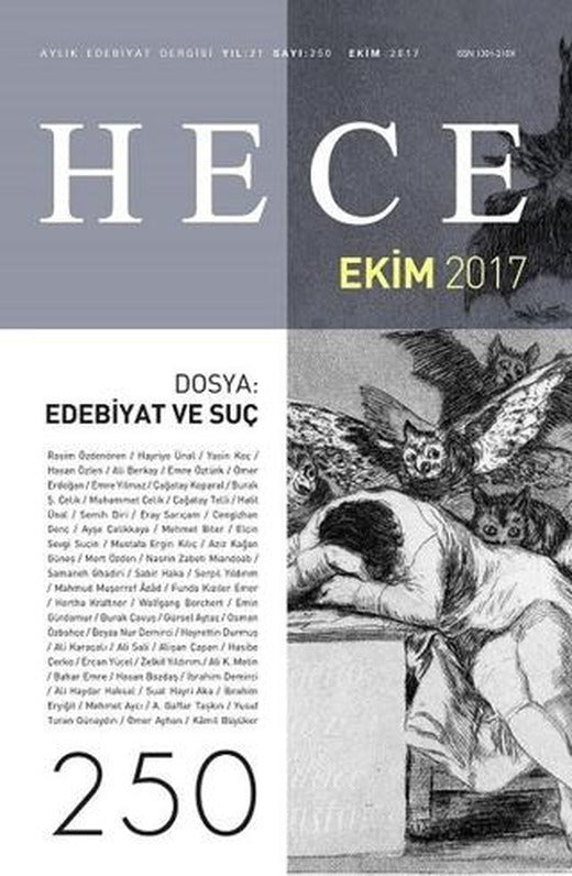 Hece Aylık Edebiyat Dergisi Sayı: 250 - Ekim 2017 | Hece Dergisi (Ciltsiz)