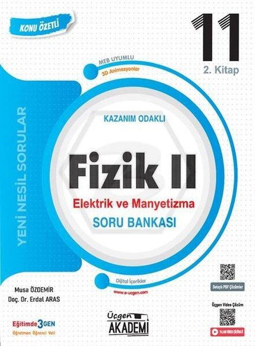 11. Sınıf Fizik II Elektrik ve Manyetizma Konunun Özü Soru Bankası | Üçgen Akademi (İnce Kapak)