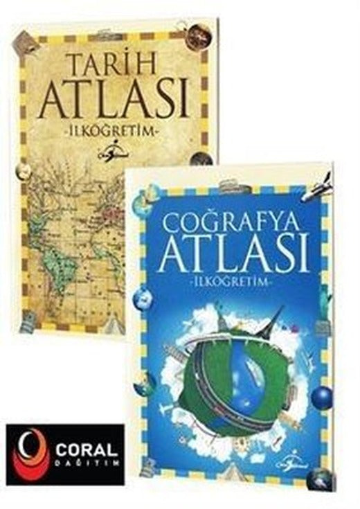 İlköğretim Tarih ve Coğrafya Atlası Seti - 2 Kitap Takım | Coral Dağıtım