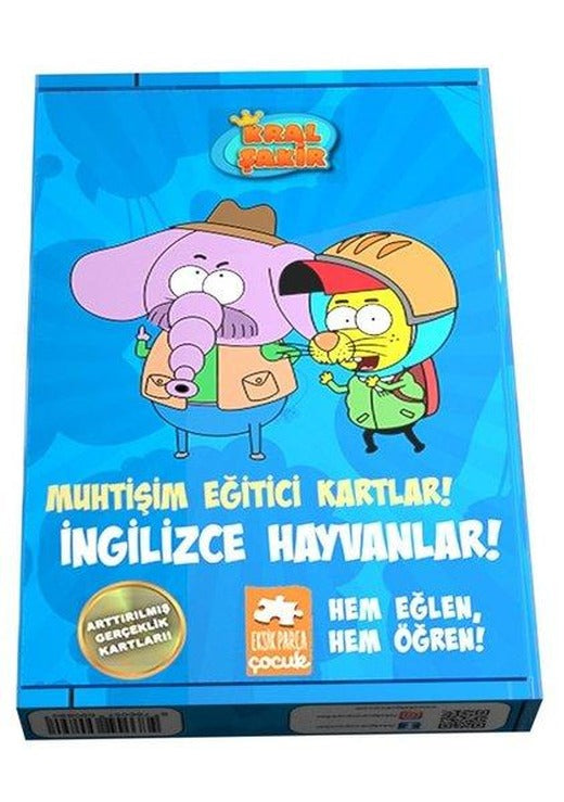 Kral Şakir-İngilizce Hayvanlar!-Muhtişim Eğitici Kartlar! | Eksik Parça Yayınları (İnce Kapak)