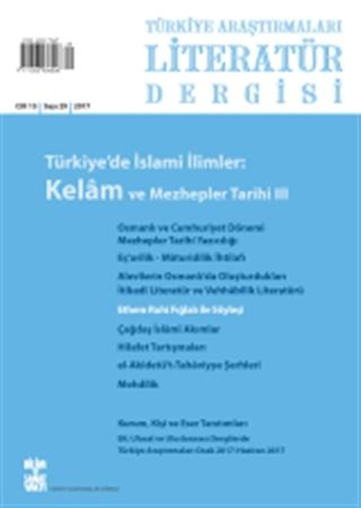 Türkiye Araştırmaları Literatür Dergisi Cilt: 15 Sayı: 29 - 2017 | Bilim ve Sanat Vakfı (Ciltsiz)