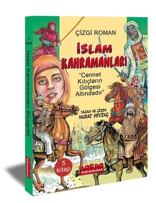 İslam Kahramanları Çizgi Roman Seti - 5 Kitap Takım | Bordo Ressam (İnce Kapak)