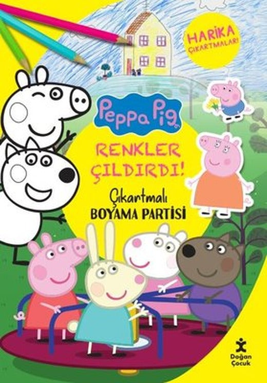 Renkler Çıldırdı! Peppa Pig Çıkartmalı Boyama Partisi - Harika Çıkartmalar! | Doğan Çocuk