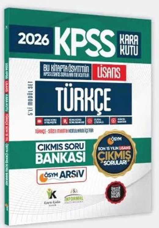 2026 FULLLisans KPSS Lisans Türkçe Kara Kutu ÖSYM Çıkmış Soru Bankası Son 15 Yıl
