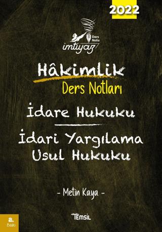 İmtiyaz İdare Hukuku İdari Yargılama Usul Hukuku Hakimlik Ders Notları | Temsil Kitap (Ciltsiz)  - Resim 1