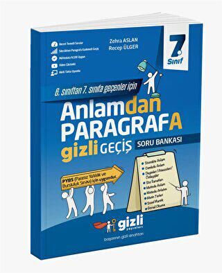 Gizli Yayınları 7. Sınıf Anlamdan Paragrafa Gizli Geçiş - Recep Ülger kitap kapağı