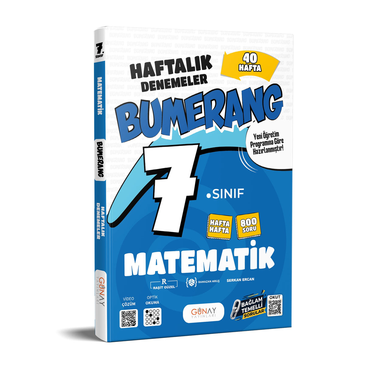 7. Sınıf Bumerang Haftalık Matematik Denemeleri Günay Yayınları kitap kapağı