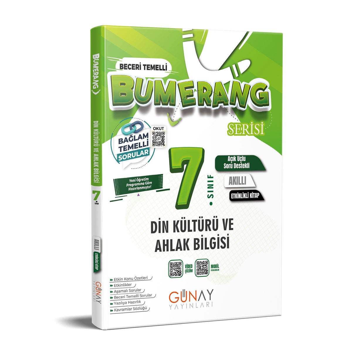 7. Sınıf Din Kültürü ve Ahlak Bilgisi Bumerang Soru Bankası Günay Yayınları kitap kapağı