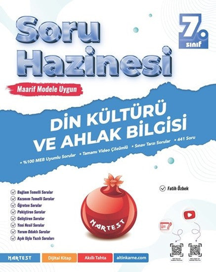 7. Sınıf Din Kültürü Ve Ahlak Bilgisi Soru Hazinesi Nartest Yayınları kitap kapağı