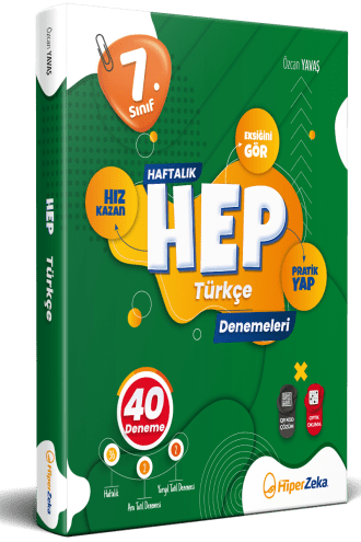 7. Sınıf Haftalık HEP Türkçe 40 Deneme - Müslüm Danaoğlu kitap kapağı