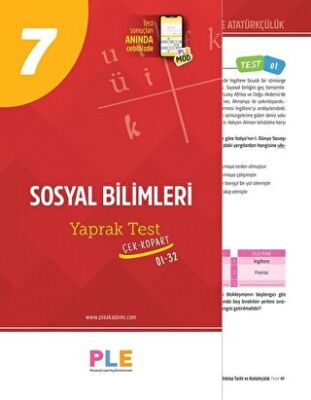 7. Sınıf - Sosyal Bilgiler - Yaprak Testi 1-32 - Kolektif kitap kapağı