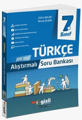 Gizli Yayınları 7. Sınıf Türkçe Alıştırmalı Soru Bankası - Kolektif kitap kapağı
