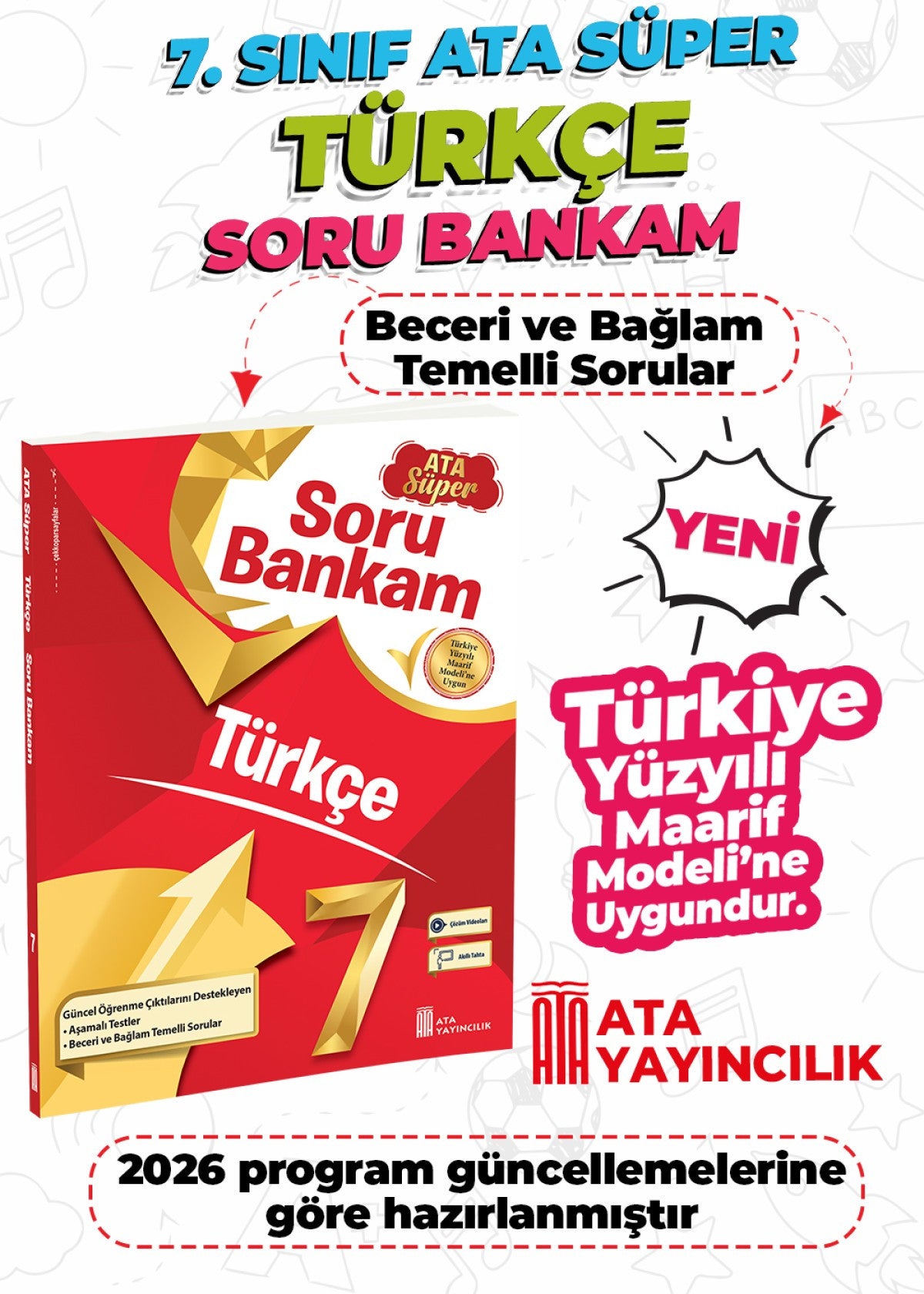7. Sınıf Türkçe Ata Süper Soru Bankam Yeni kitap kapağı