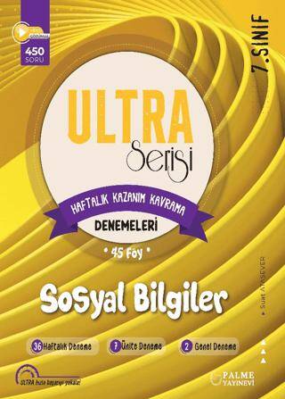 7. Sınıf Sosyal Bilgiler Ultra Serisi Denemeleri 45 Föy Palme Yayınları - Suat Atasever kitap kapağı