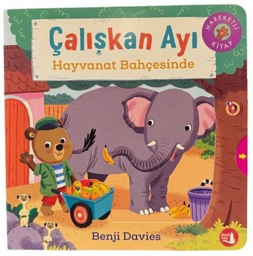 Çalışkan Ayı - Hayvanat Bahçesinde - Hareketli Kitap | Büyülü Fener (İnce Kapak)