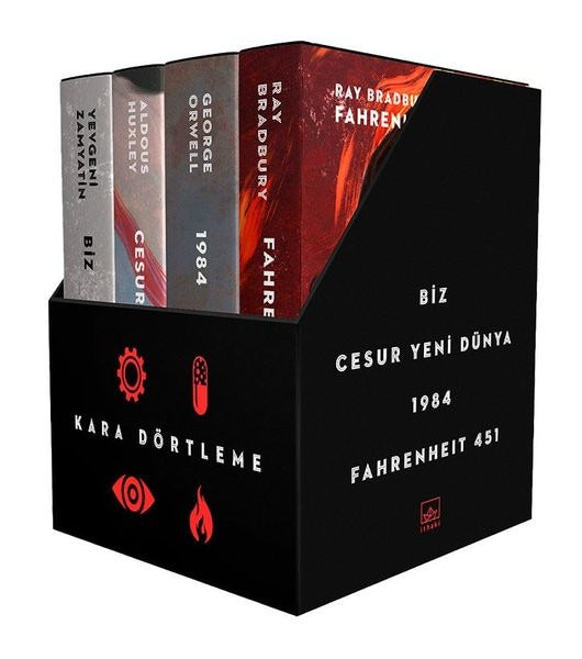 Kara Dörtleme Kutu Set: Biz - Cesur Yeni Dünya - 1984-Fahrenheit 451 | İthaki Yayınları
