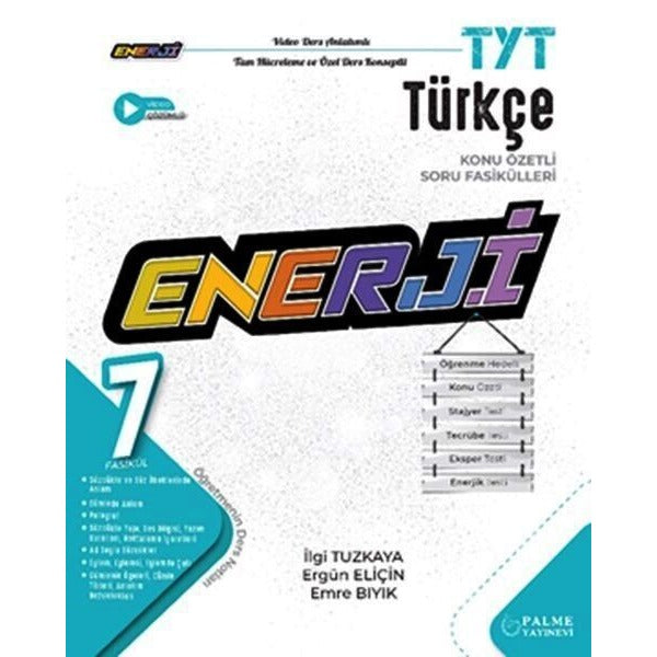 TYT Enerji Türkçe Konu Özetli Soru Fasikülleri (7 Fasikül) | Palme Yayınları (Ciltsiz)