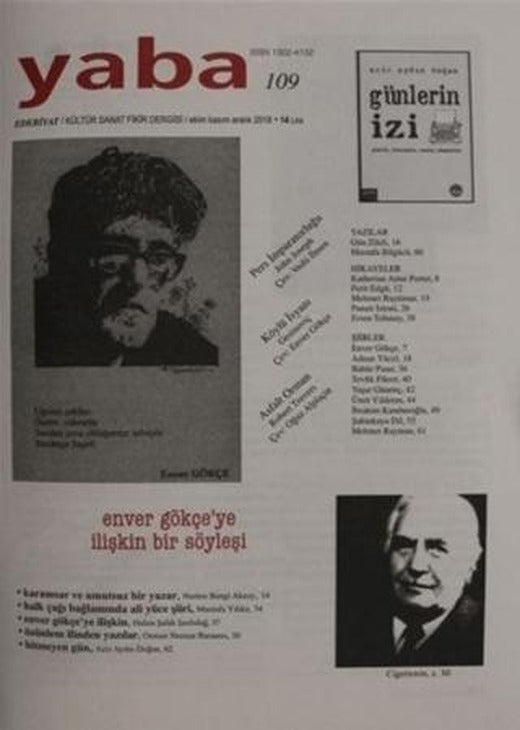 Yaba Edebiyat Dergisi Sayı: 109 Ekim - Kasım - Aralık 2018 | Yaba Dergisi Yayınları (Ciltsiz)