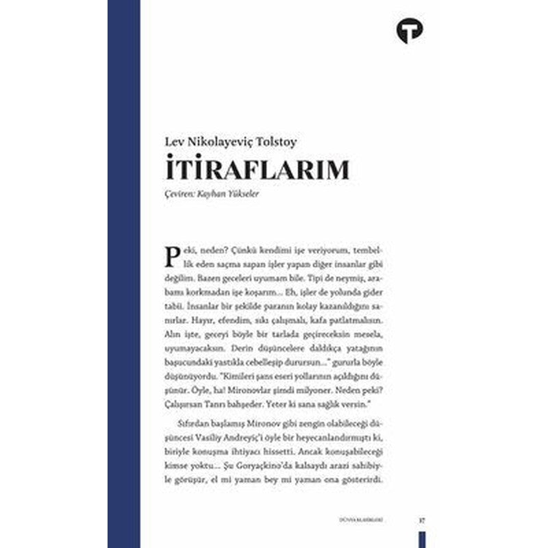 İtiraflarım | Turkuvaz Kitap (İnce Kapak)