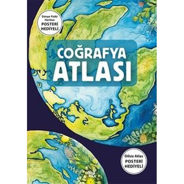 Coğrafya Atlası - Dünya Fiziki Haritası Posteri Hediyeli - Dilsiz Atlas Hediyeli | Bilgi Park Yayınları (İnce Kapak)