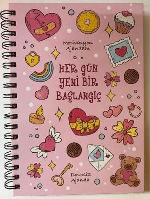 Motivasyon Ajandam, Her Gün Yeni Bir Başlangıç (300’den Fazla Emoji Çıkartmalı) Kod:05 | Geleceğin Yıldızları Yayınları