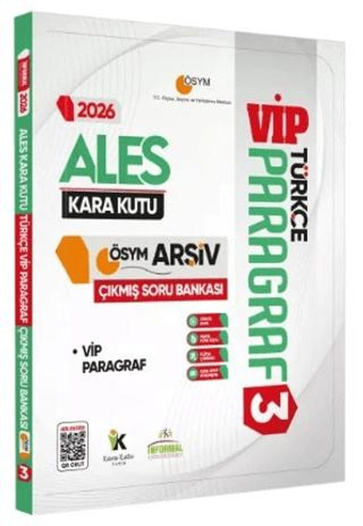 2026 ALES Türkçenin Kara Kutusu PARAGRAF 3 VİP ÖSYM Çıkmış Soru Havuzu Bankası Dijital Çözümlü | Karakutu Yayın (Ciltsiz)