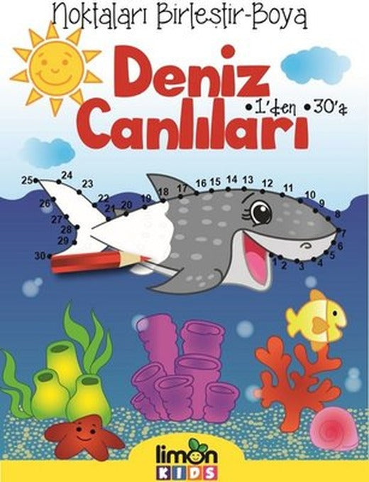 Noktaları Birleştir-Boya-1'den 30'a Deniz Canlıları | Limonkids