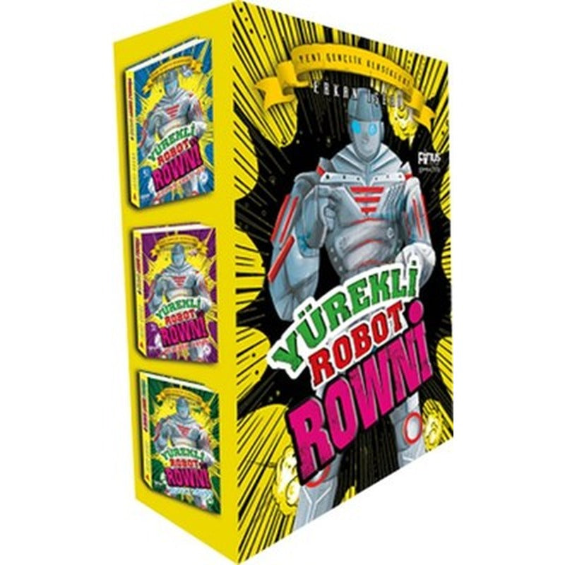 Yürekli Robot Rowni Seti - 3 Kitap Kutulu | Pinus Kitap