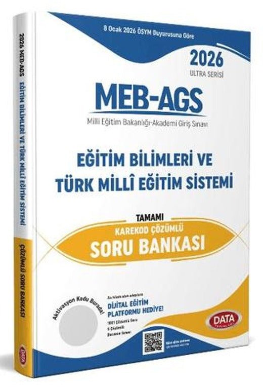 2026 AGS Ultra Serisi Eğitimin Temelleri - Türk Milli Eğitim Sistemi Tamamı Çözümlü Soru Bankası | Data Yayınları (Ciltsiz)