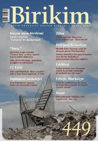 Birikim Aylık Sosyalist Kültür Dergisi Sayı: 449 Eylül 2026 | Birikim Yayınları (Ciltsiz)  - Resim 1