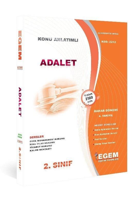 2. Sınıf Adalet - Güncel Konu Anlatımlı Soru Bankası (Bahar Dönemi)