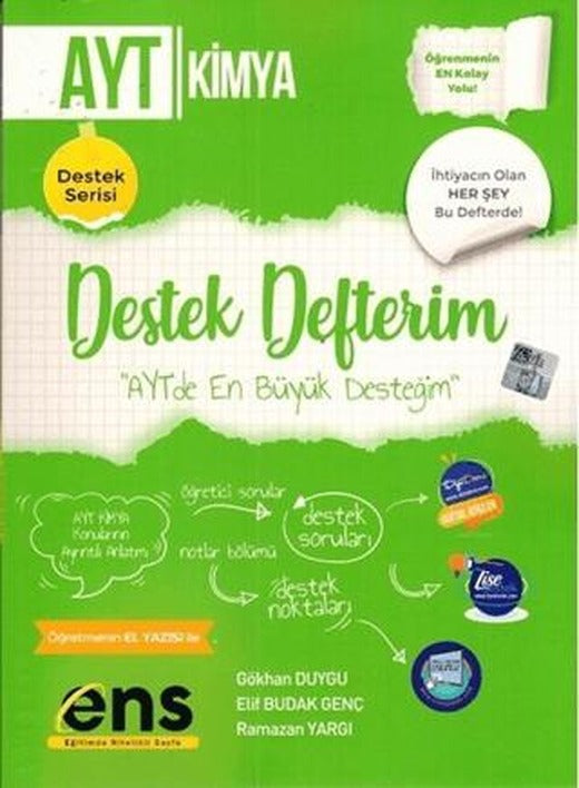 AYT Kimya Destek Defterim | ENS Yayınları (Ciltsiz)