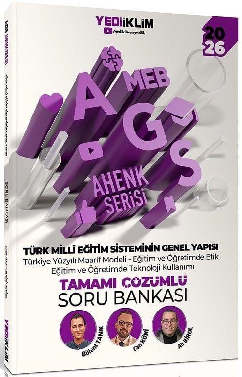 2026 MEB AGS Ahenk Serisi Türk Milli Eğitim Sisteminin Genel Yapısı Tamamı Çözümlü Soru Bankası | Yediiklim Yayınları (İnce Kapak)