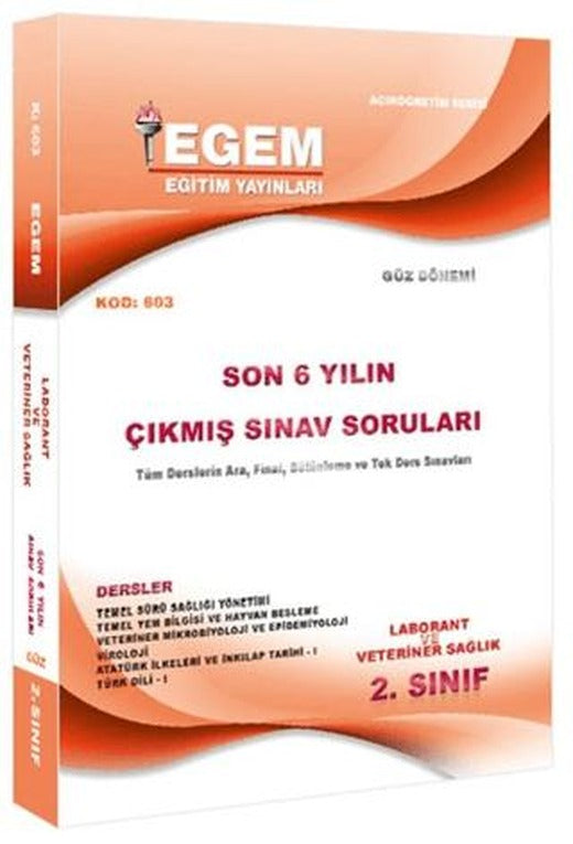 2. Sınıf Laborant ve Veteriner Sağlık (Güz Dönemi) Çıkmış Sınav Soruları (2012-2018) (3. Yarıyıl) (603)