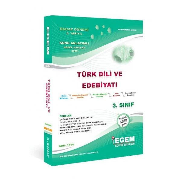 3. Sınıf 6. Yarıyıl Konu Anlatımlı Türk Dili ve Edebiyatı - Kod 3314