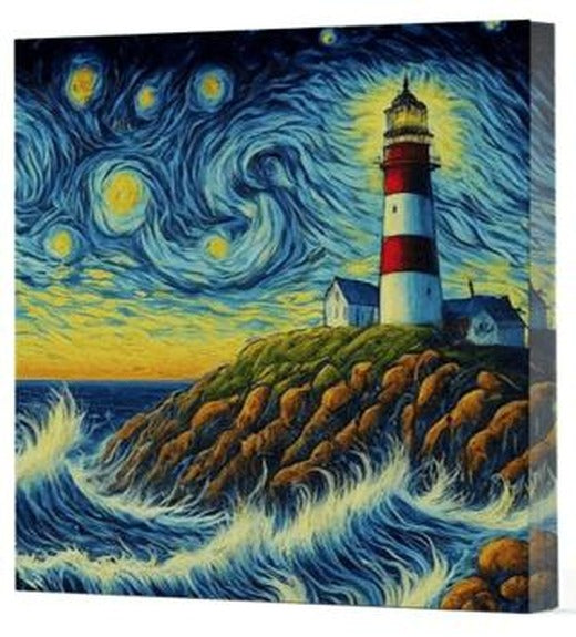 Van Gogh 8 Deniz Feneri - Çizgisiz Yan Boyamalı Defter | Vivago Art