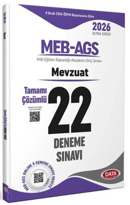 2026 MEB-AGS Mevzuat Tamamı Çözümlü 22 Deneme Sınavı | Data Yayınları (Ciltsiz)