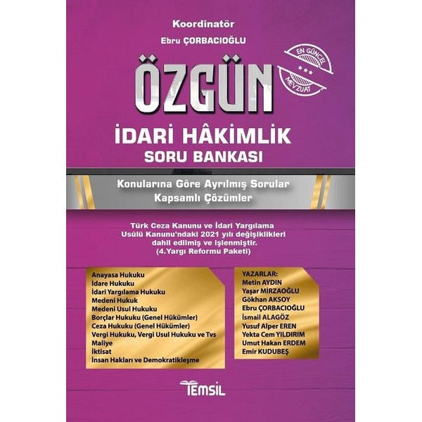 Özgün İdari Hakimlik Soru Bankası | Temsil Kitap (Ciltsiz)