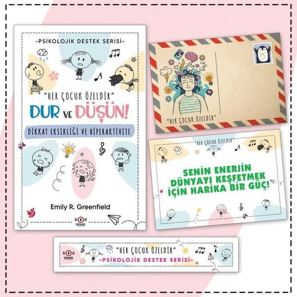 Çocuklarda Dikkat Eksikliği ve Hiperaktivite - Kartpostal ve Ayraç - Çocuklar İçin Psikolojik Destek | Nesnel Yayınları (İnce Kapak)